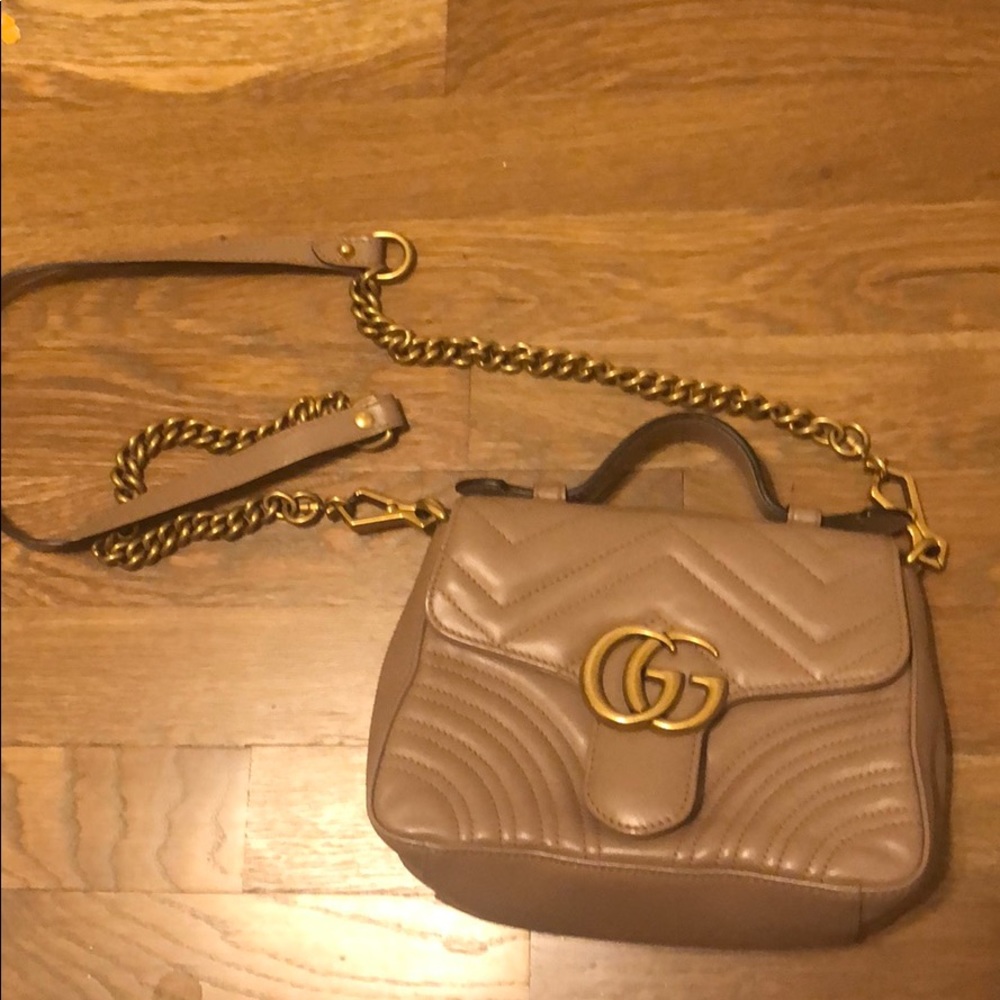 Gucci marmont top handle. Pink neutral color